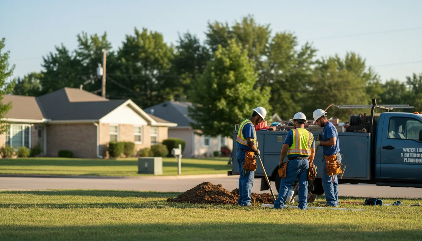 Residential water line and bathroom plumbing service in Tingley, IA